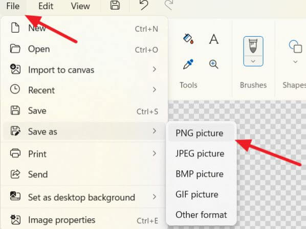 Paint resimden arka plan kaldirma 3