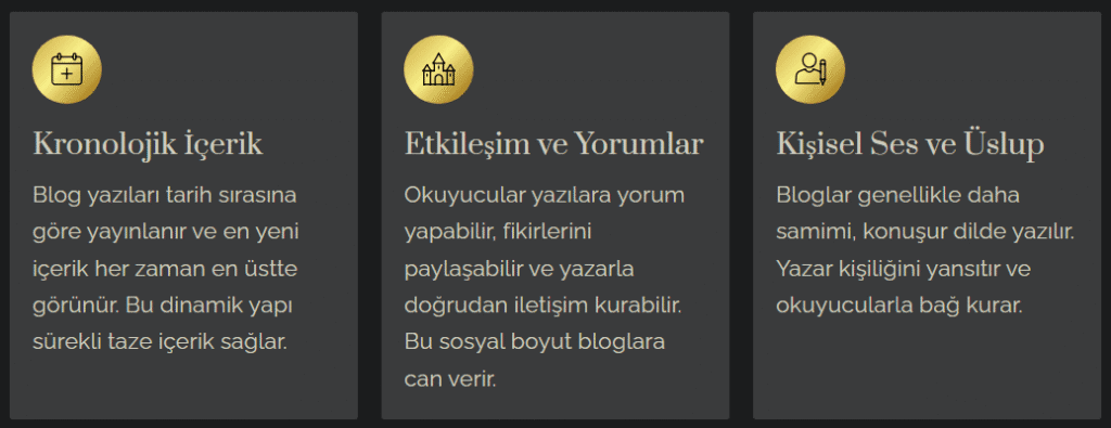 Blog ile Web Sitesi Arasındaki Farklar 2 Blog Özellikleri