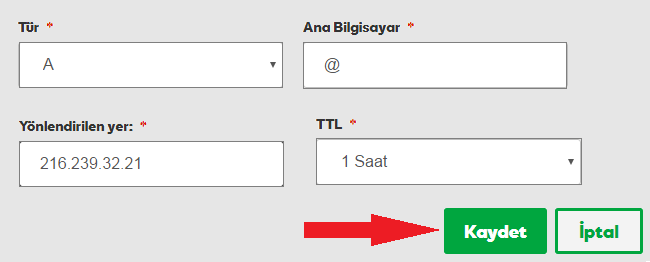 blogger alan adi yonlendirme a kaydi