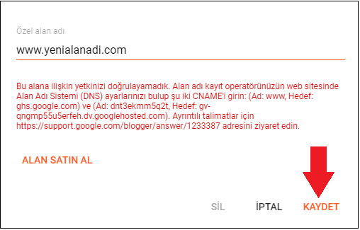 blogger domain yonlendirme islemi