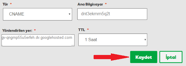 blogger godaddy cname kaydi ekleme 2