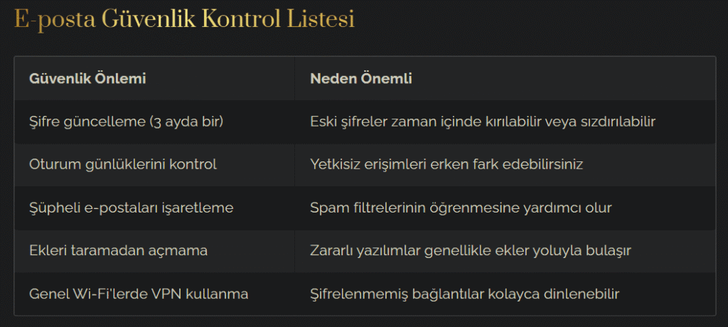 eposta guvenlik kontrol listesi 1