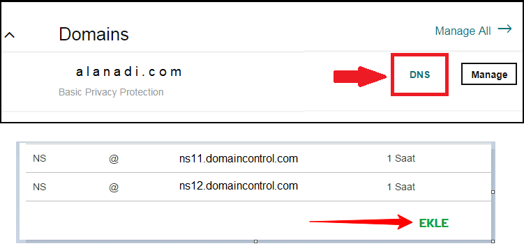 godady blogger domain yonlendirme