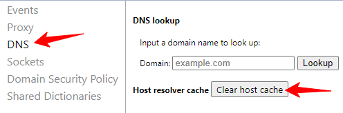 google chrome dns onebellegi temizleme