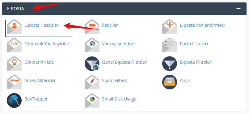 Kurumsal Mail Açma: cPanel