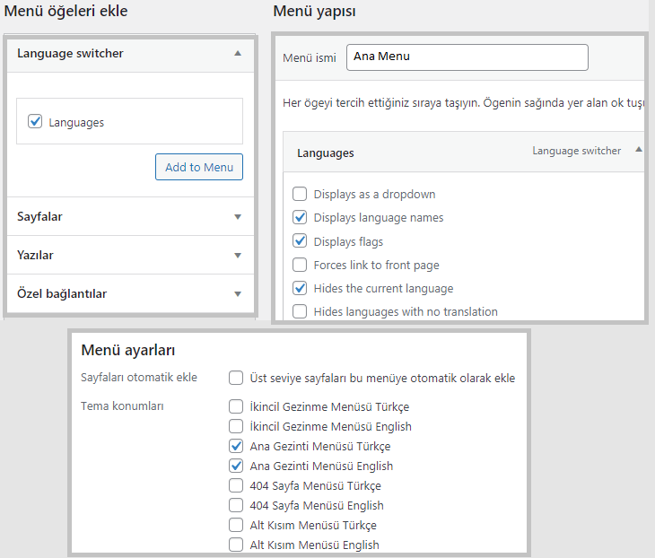 Polylang ile Çok Dilli WordPress Sitesi Oluşturma 11 polylang dil menusu ekleme