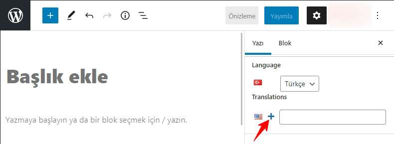 Polylang ile Çok Dilli WordPress Sitesi Oluşturma 10 polylang yeni ceviri ekleme