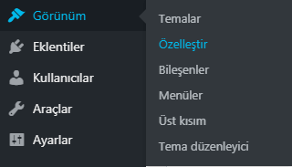 tema ozellestirici ile wordpress footer duzenleme