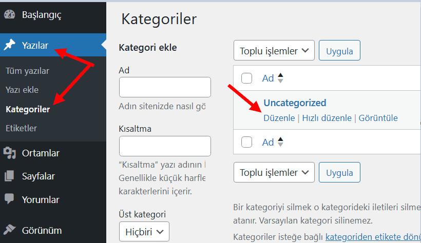 wp kategori ekleme 1