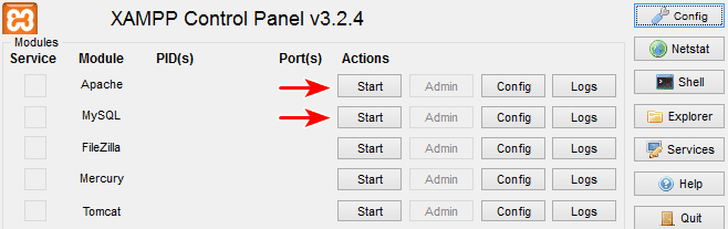 XAMPP ile Localhost Wordpress Kurma 5 xampp kontrol paneli