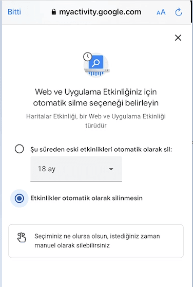 google maps gecmis silme