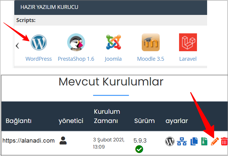 Softaculous ile WordPress Sifre Sifirlama