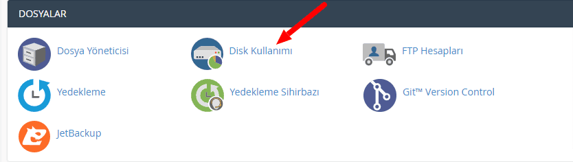 cPanel Disk Kullanimi