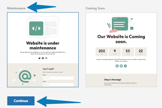 maintenance mode sablon yukleme