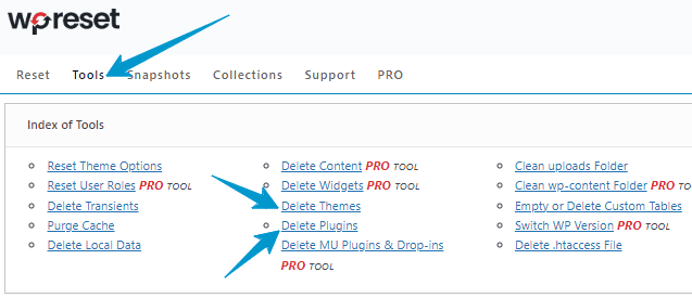 wp reset tema eklenti silme