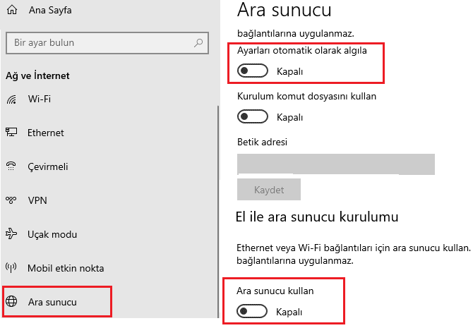 ERR_CONNECTION_TIMED_OUT Hatası Çözümü 5