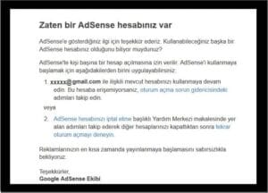 “Zaten bir AdSense hesabınız var” sorunu [Çözüm]