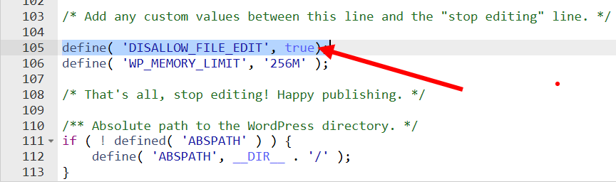 DISALLOW FILE EDIT 1