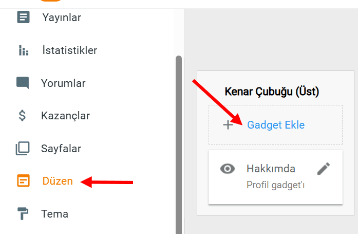 Blogger İletişim Sayfası Nasıl Oluşturulur? 1 Blogger İletişim Gadget'i ekleme