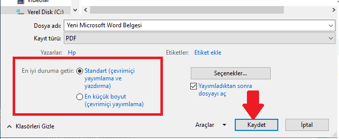Windows PC Word Belgesini PDF'ye Dönüştürme-3