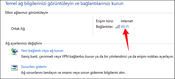 Denetim Masasi ile Windows WiFi Sifresini Bulma 2