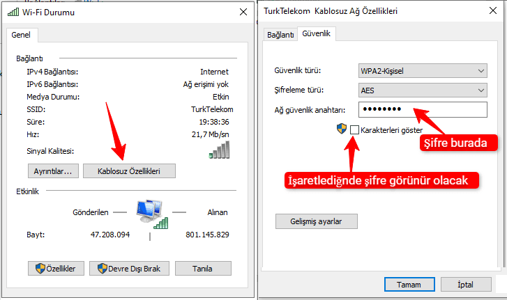 Denetim Masasi ile Windows WiFi Sifresini Bulma 3