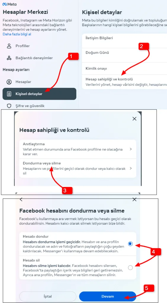 Facebook hesap silme-2