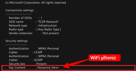 Komut Istemi PowerShell ile Windows WiFi Sifresi Bulma 3