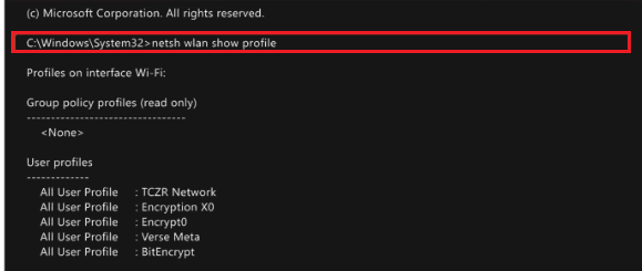 Komut Istemi PowerShell ile Windows WiFi Sifresi Bulma