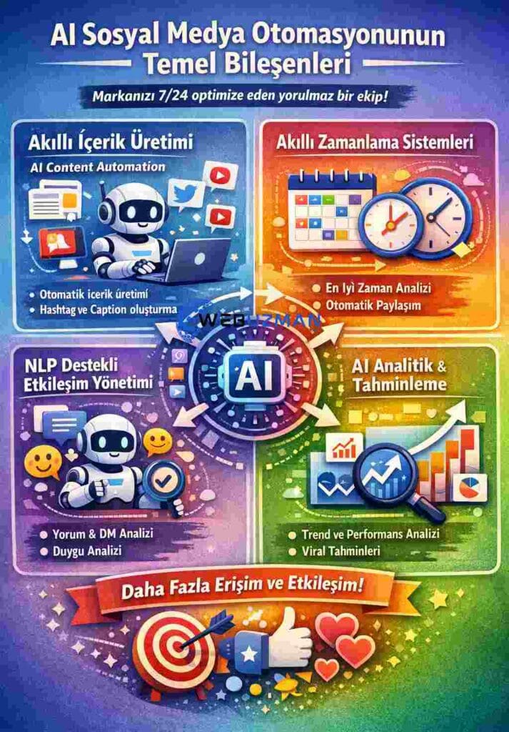 AI Sosyal Medya Otomasyonu Temel Bileşenleri