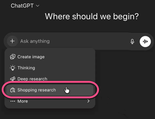 ChatGPT Shopping Research